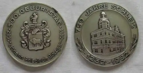 DDR Medaille 750 Jahre Schleiz 1232-1982 J.F.Böttger 1682-1982 (151504)