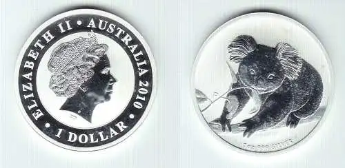 1 Dollar Silbermünze Australien Koala 2010 Stgl. (144302)