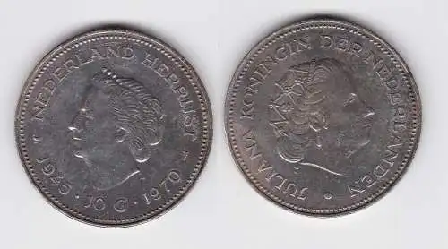 10 Gulden Silber Münze Niederlande 1945-1970 (138262)