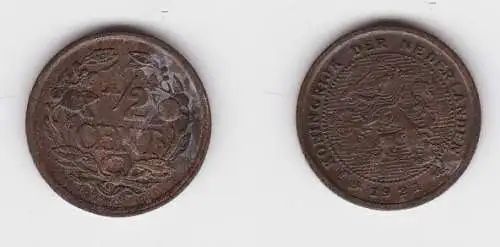 1/2 Cents Kupfer Münze Niederlande 1921 ss (131451)