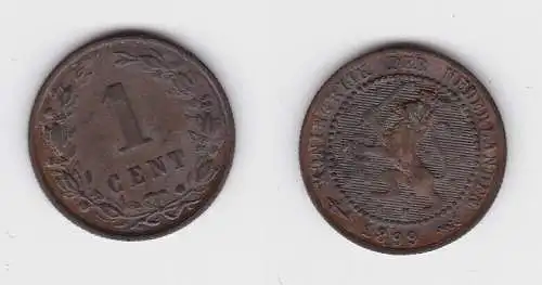 1 Cent Kupfer Münze Niederlande 1899 ss (139152)