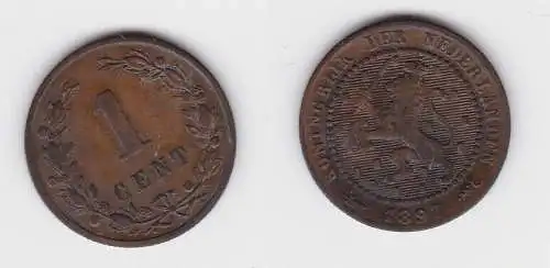 1 Cent Kupfer Münze Niederlande 1897 ss (134640)