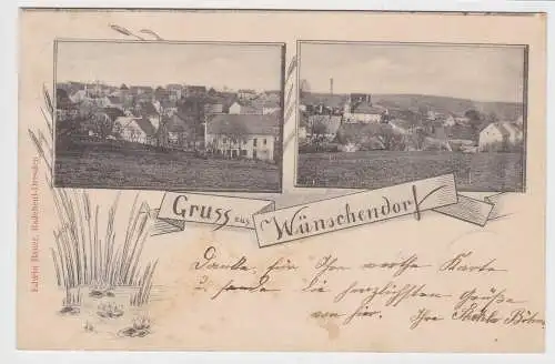 99228 AK Gruss aus Wünschendorf - Ortsansichten mit Kirche 1904