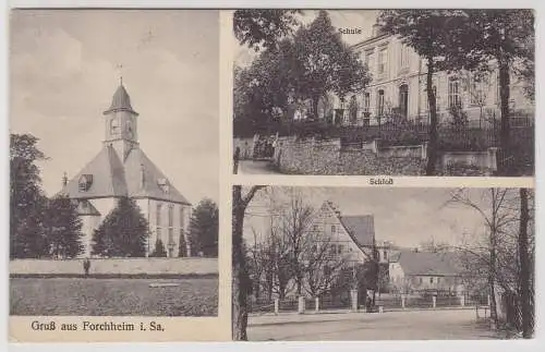99343 AK Gruß aus Forchheim - Schule, Schloß und Kirche 1931