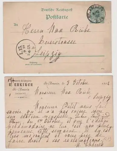 99410 Ganzsachen Postkarte imprimerie & Librairie E.Ehkirch St.Amarin 1892
