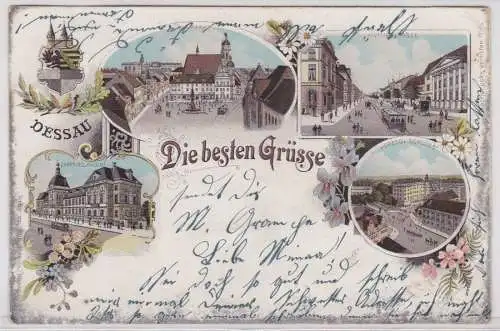 900882 AK Dessau -Die besten Grüsse, Kavalierstrasse, hzgl. Schloss, Palais 1900