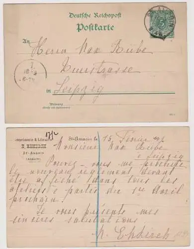 99415 Ganzsachen Postkarte imprimerie & Librairie E.Ehkirch St.Amarin 1892