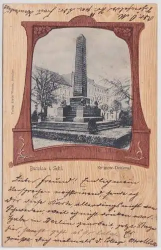 07490 Rahmen Ak Bunzlau i. Schl. Bolesławiec - Kutusow-Denkmal 1903