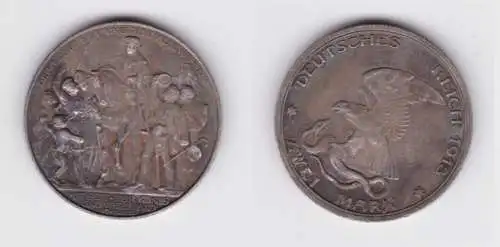 2 Mark Silbermünze Preussen Der König rief .... 1913 Jäger 109  (157986)