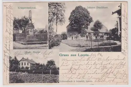 901971 Mehrbild Ak Gruß aus Leeste Kriegerdenkmal usw. 1906