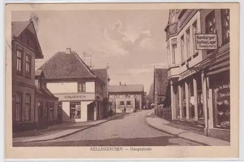 901869 Ak Kellinghusen Hauptstrasse mit Geschäften um 1920