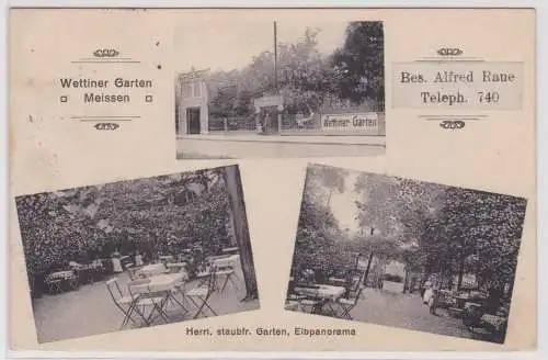 900586 Mehrbild Ak Meissen Gasthaus Wettiner Garten 1915