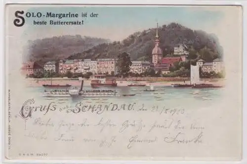 901213 Reklame AK Solo-Margarine beste Butterersatz - Gruss aus Schandau 1903