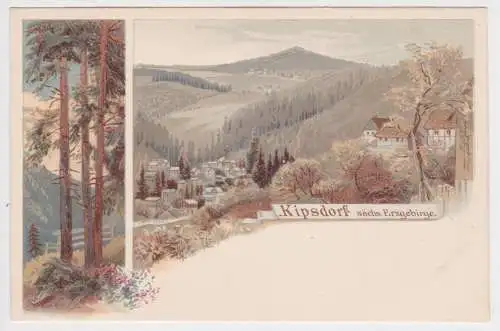 900217 Lithographie Ak Kipsdorf sächs. Erzgebirge um 1900