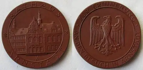 DDR Porzellan Medaille Rathaus Arnstadt - Erinnerung Besuch Arnstadt (149594)