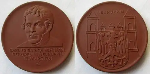 Seltene DDR Porzellan Medaille Carl Friedrich Schinkel Neuruppin (149752)