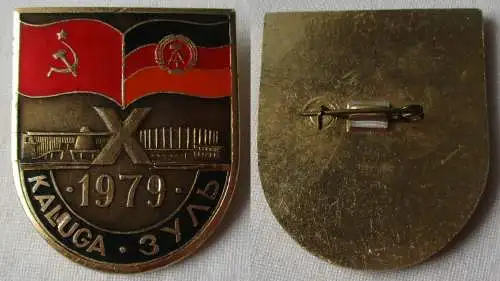 Seltenes DDR Abzeichen Städtepartnerschaft Kaluga Suhl 1979 (149030)