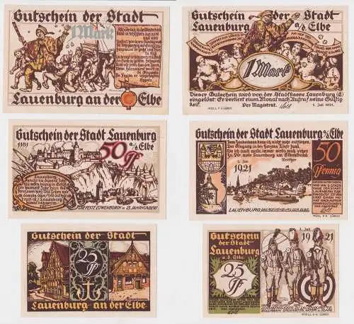 3 Banknoten Notgeld Stadt Lauenburg a.d.Elbe ohne Datum (125911)