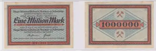 1 Million Mark Banknote Halle Hugo Stinnes Riebeck Montan Sept. 1923 (126090)