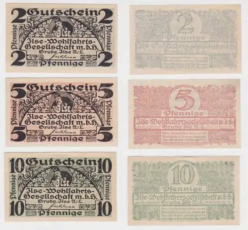 3 Banknoten Notgeld Wohlfahrts Gesellschaft Grube Ilse N.-L. (138042)