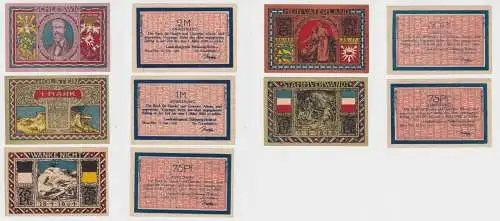komplette Banknoten Serie Landesbürgerrat Altona Elbe 15.Februar 1922 (138694)