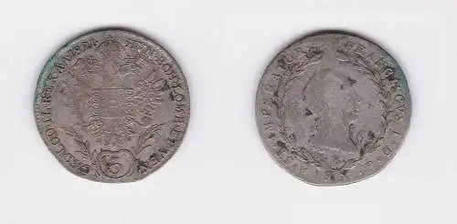5 Kreuzer Silber Münze Österreich Franz II. 1821 B (126977)