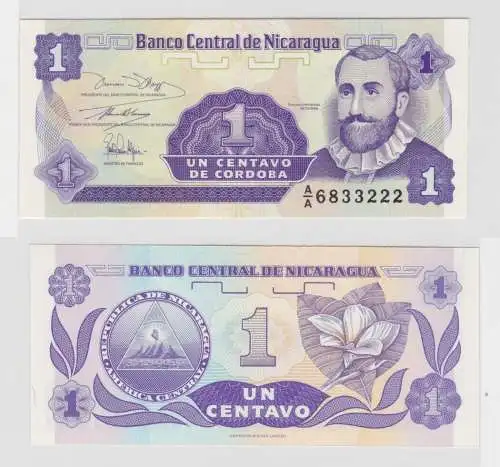 1 Centavo Banknote Nicaragua kassenfrisch UNC (138337)