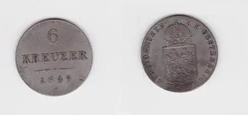 6 Kreuzer Kupfer Münze Österreich 1849 C (126983)