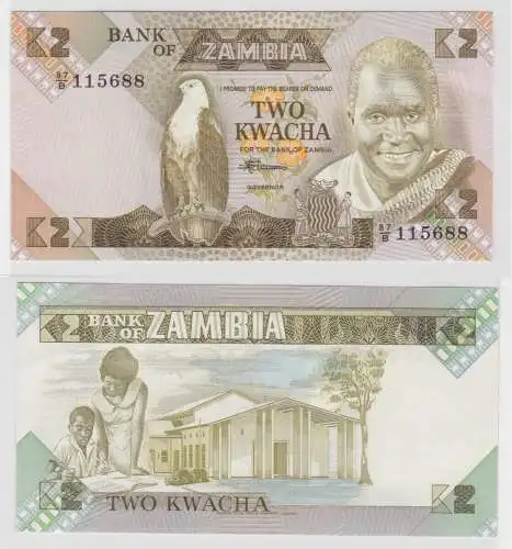 2 Kwacha Banknote Zambia Sambia kassenfrisch (138191)