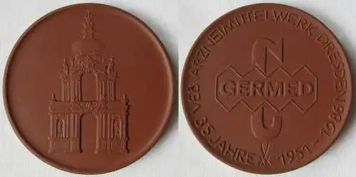 DDR Medaille Meissner Porzellan GERMED Arzneimittelwerk Dresden 1986 (144849)