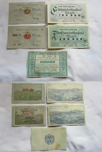 5 x Banknoten 100 bis 500 Tausend Mark Annaberg und Buchholz 1923 (144558)