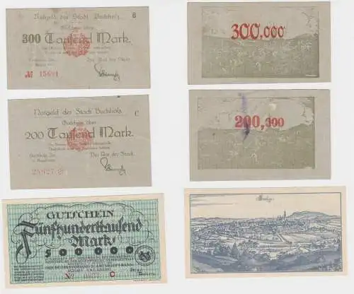 200,300 & 500 Tausend Mark Banknoten Annaberg und Buchholz 1923 (144498)