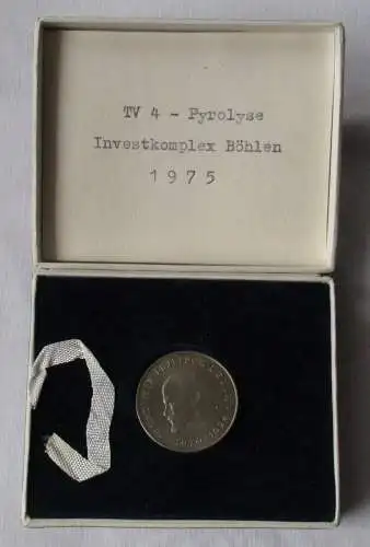 DDR Medaille TV$ Pyrolyse Investkomplex Böhlen 1975 im Etui (105317)