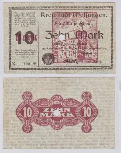 10 Mark Banknote Notgeld Kreisstadt Melsungen ohne Datum (126125)