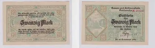 20 Mark Banknote Notgeld Stadt Karlsruhe 16.10.1918 (126134)