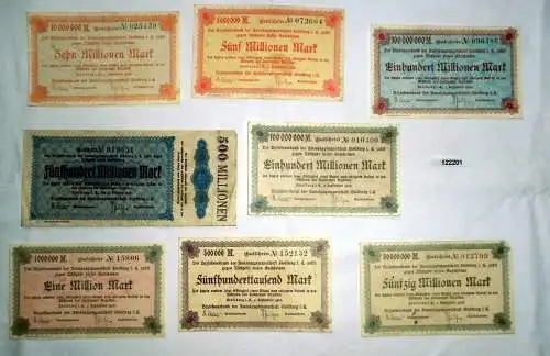 8 Banknoten Inflation Stadt Stollberg im Erzgebirge 1923 (122201)