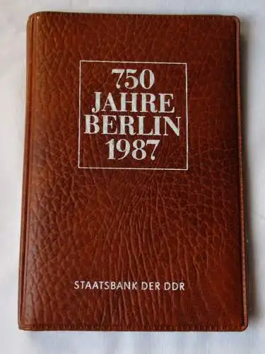 DDR 750 Jahre Berlin,Offizieller Folder m. 4 Münzen & Token,Staatsbank (126281)