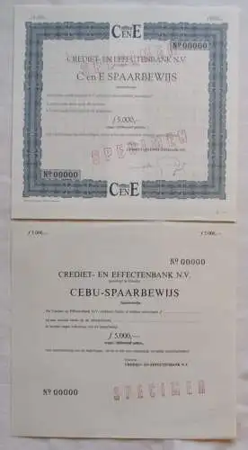 5.000 Gulden Aktie Crediet en Effectenbank Spaarbewijs Utrecht (134108)