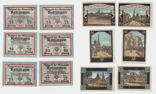 25 - 75 Pfennig Banknote Notgeld Gemeinde Rellingen 1921 (136237)