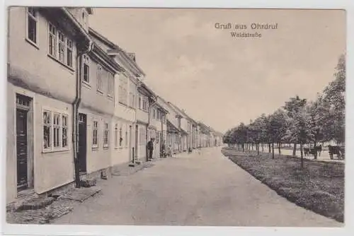 27501 Ak Gruss aus Ohrdruf - Partie an der Waldstraße um 1914