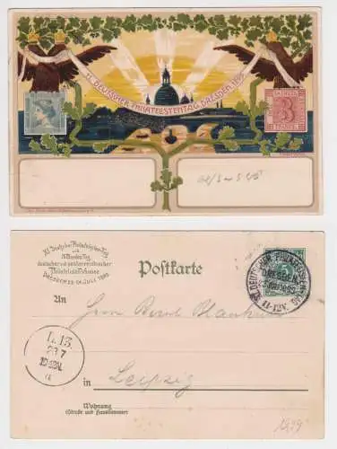98526 DR Ganzsachen Postkarte PP9/C108/09 Dresden XI.Philatelistentag 1899