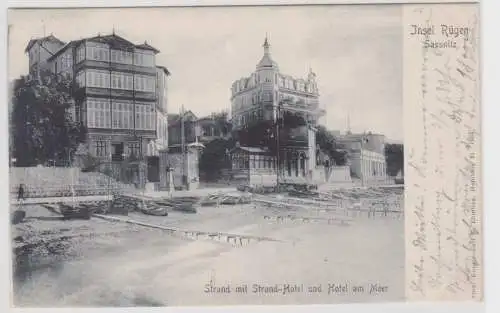 94234 Ak Insel Rügen Sassnitz Strand mit Strandhotel & Hotel am Meer 1905