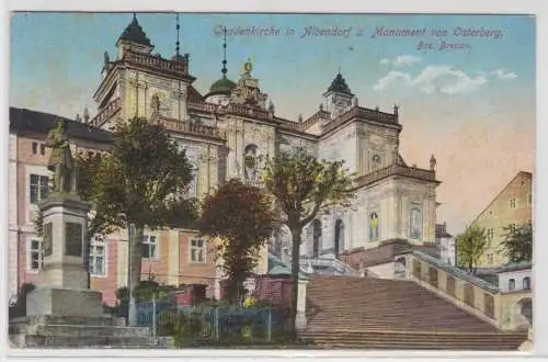 98188 Ak Gnadenkirche in Albendorf und Monument von Osterberg 1920