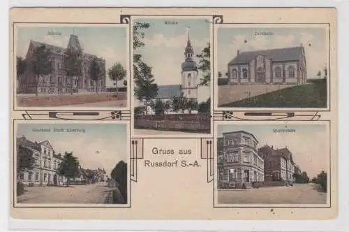 34556 Mehrbild Ak Gruß aus Russdorf S.-A. Gasthaus Stadt Altenburg usw. 1916
