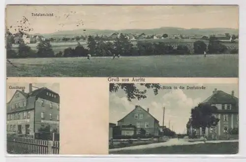 72098 Mehrbild Ak Gruß aus Auritz bei Bautzen Gasthaus zur Erholung 1929