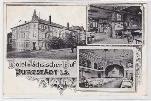 62228 Mehrbild Ak Hotel sächischer Hof Burgstädt in Sachsen 1914