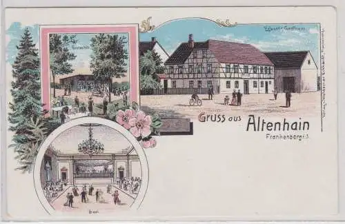 78908 Ak Lithographie Gruß aus Altenhain bei Frankenberg Gasthaus um 1900