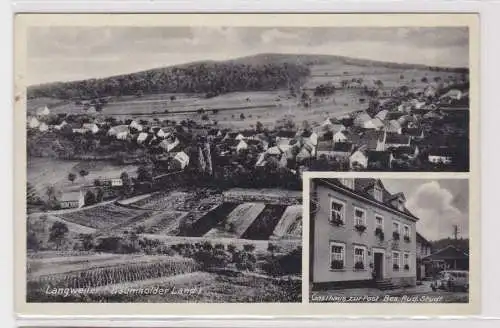 49327 Mehrbild Ak Langweiler (Baumholder Land) Gasthaus zur Post um 1930