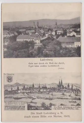 62833 Mehrbild Ak Ladenburg am Neckar - Blick auf die Stadt damals und heute
