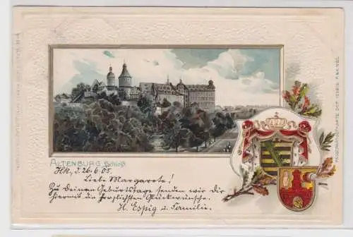 43542 Passe Partout Wappen Präge Ak Altenburg Schloß 1905